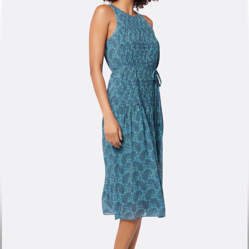 Joie Silk Teal Floral Midi Dress